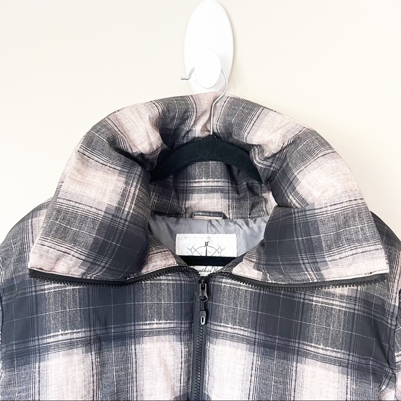 Boundless North Perfect Plaid Puffer Jacket Black Tan S NWT - Picture 5 of 15
